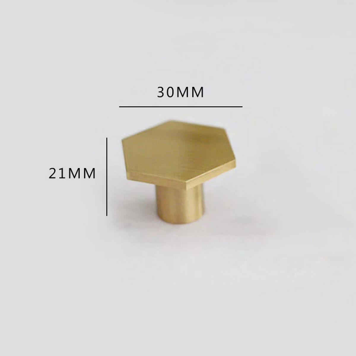 SCHRANKKNOPF Gold Sechskant 6er-Set 30x21 mm Messing - Goldfarben, Metall (3/2.1/3cm)