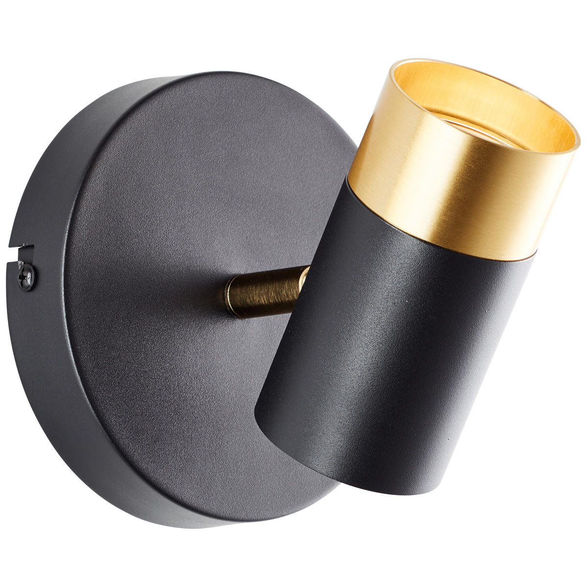 WANDLEUCHTE Vigolo Sand Schwarz/matt gold 12,5/12,5/15 cm - Multicolor, Metall (12.5/15/12.5cm) - Brilliant