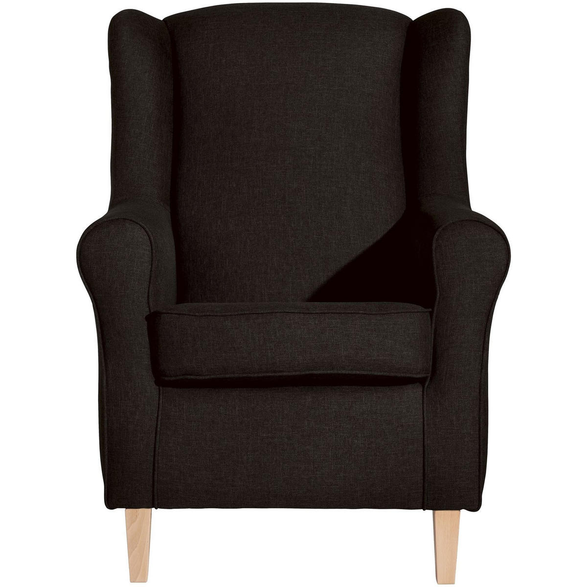 OHRENSESSEL Karlen Bezug Flachgewebe Buche natur / schoko - Dunkelbraun/Buchefarben, Kunststoff (86/103/77cm) - 58aufmkessel