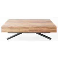 COUCHTISCH Cavetta X höhenverstellbar ausziehbar, Craft Eiche 120-200/80/27-76 cm - Eiche Wotan/Schwarz, Holzwerkstoff/Metall (80/120/76cm) - WFL GROUP