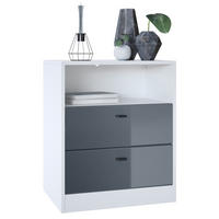 KOMMODE Pino Fronten in Grau Hochglanz - Grau, Holzwerkstoff (56/67.5/36cm) - Vladon
