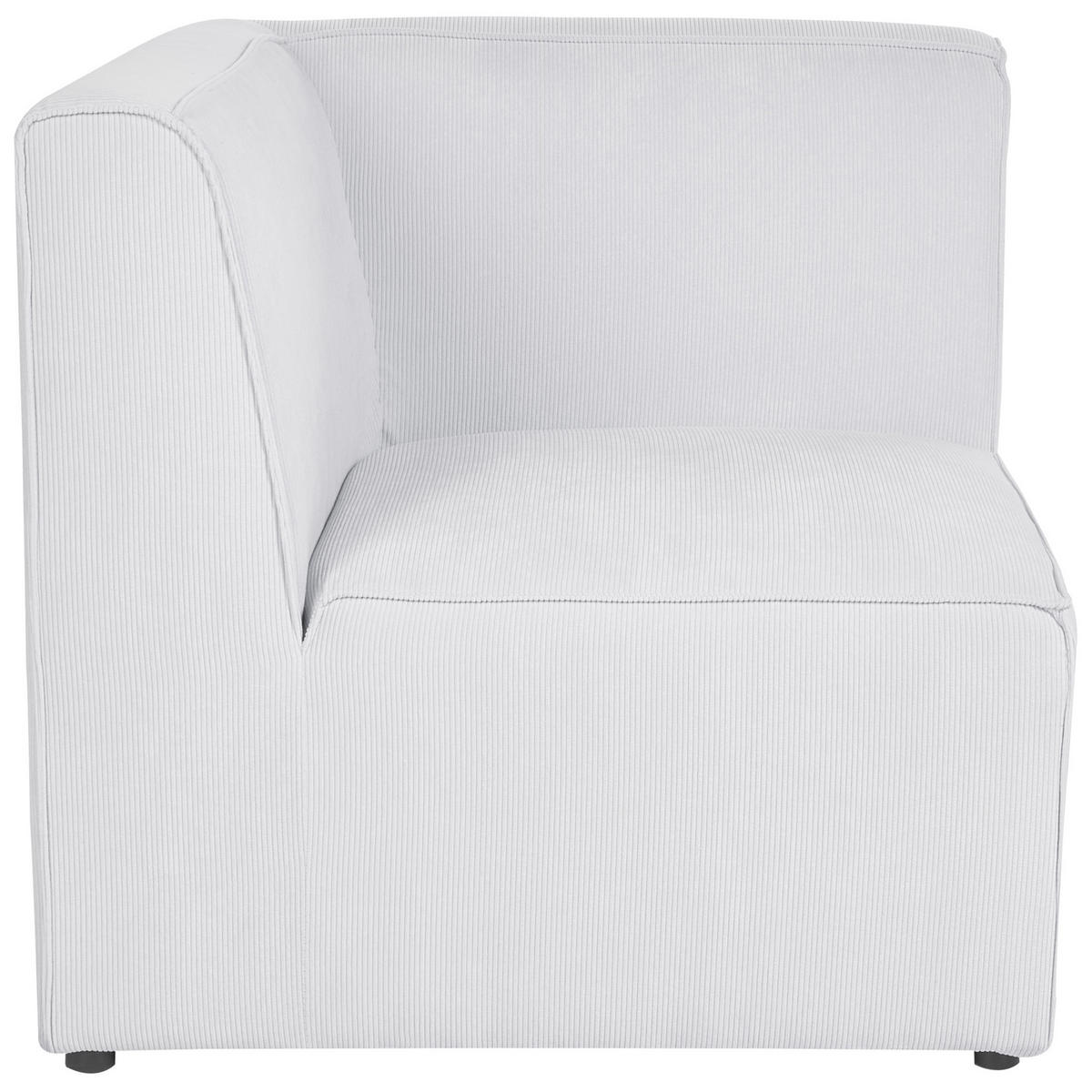 3-SITZER-SOFA Cord cremeweiß mit Ottomane Lemvig - Weiß, Textil (250/78/83cm) - Beliani
