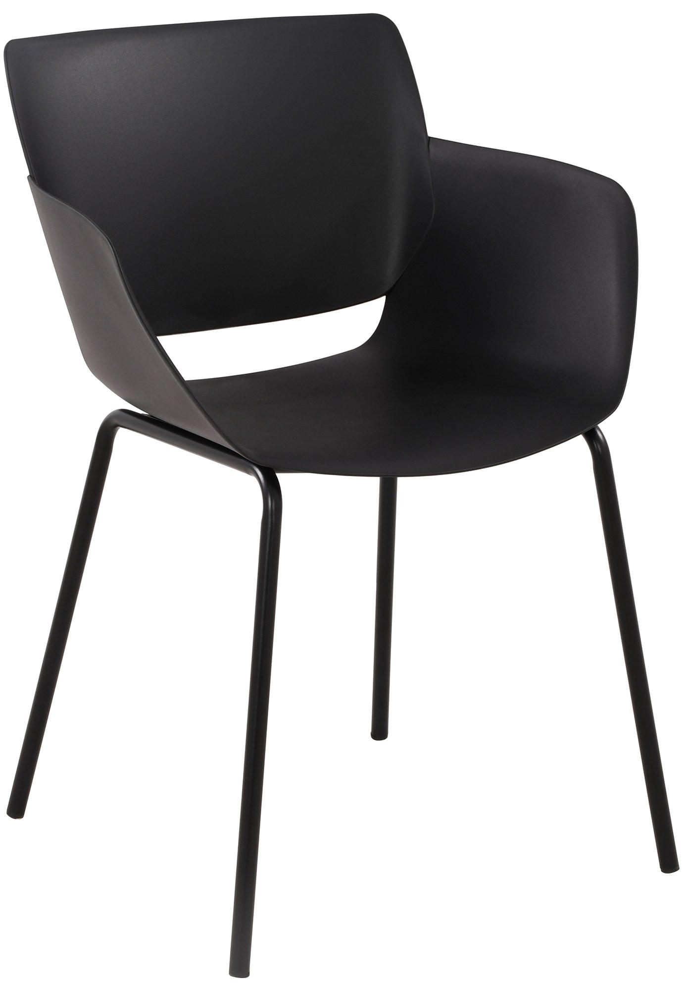 STUHL Kunststoff Schwarz - Schwarz, Kunststoff/Metall (58/80/54cm) - CLP