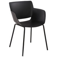 STUHL Kunststoff Schwarz - Schwarz, Kunststoff/Metall (58/80/54cm) - CLP