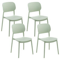 GARTENSTUHL 4er-Set Hellgrün Tupiza - Hellgrün, Kunststoff (47/82/48cm) - Beliani