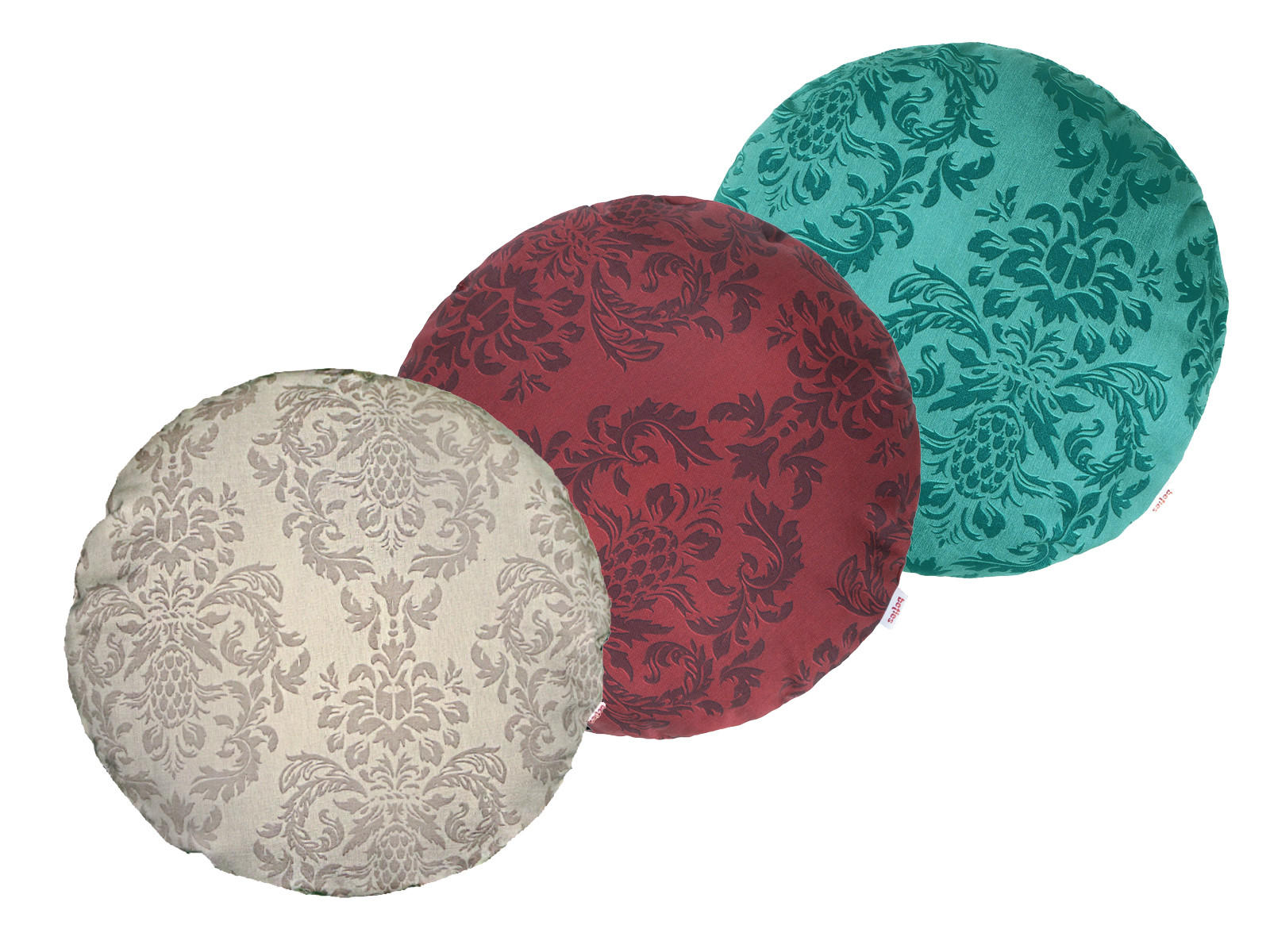 KISSENNHÜLLE Rund Epoche karmin-rot 40 cm Ø - Dunkelrot, Textil (40/40cm) - beties Heimtextil
