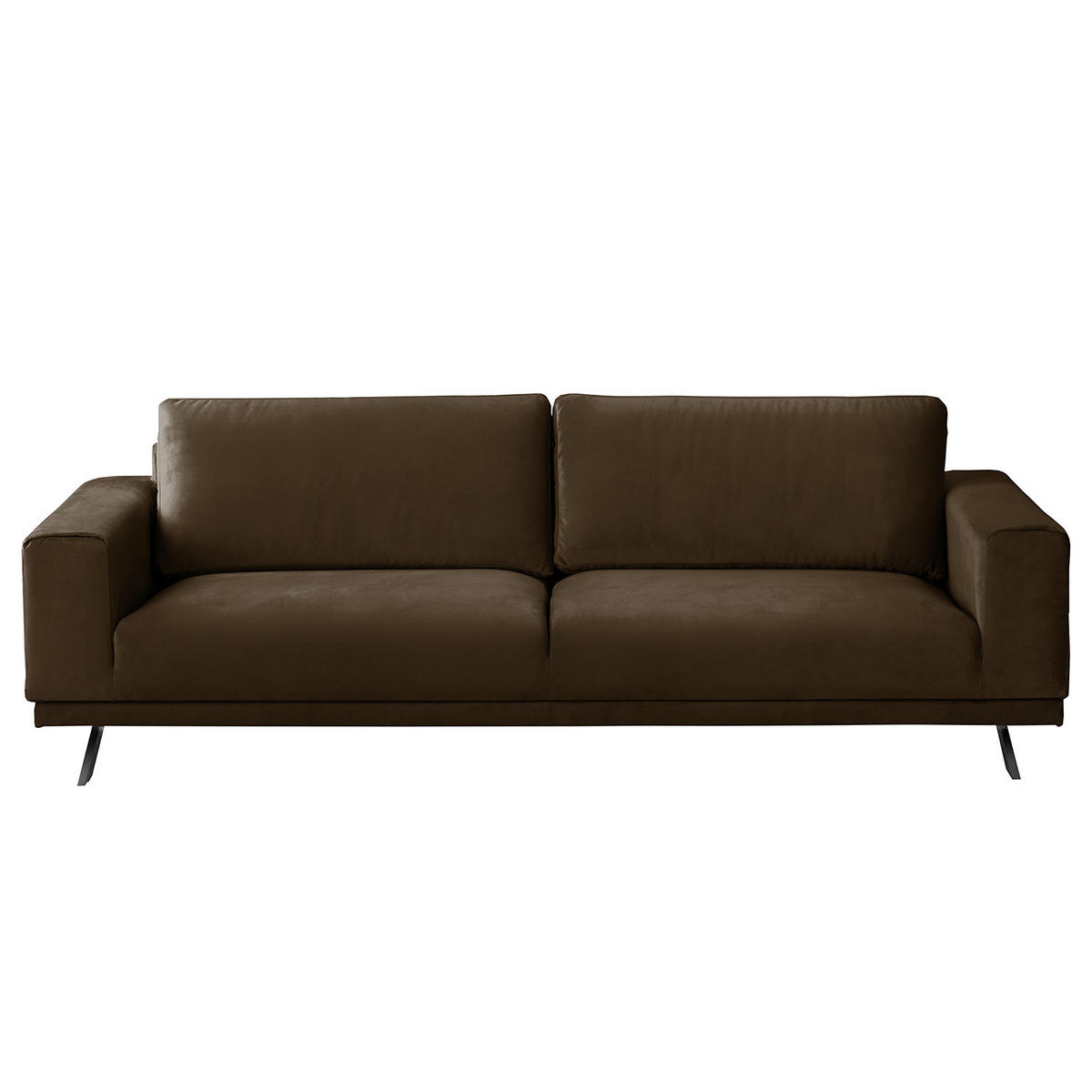 3-SITZER SOFA - Samt - Braun, Textil (236/81/89cm) - home24