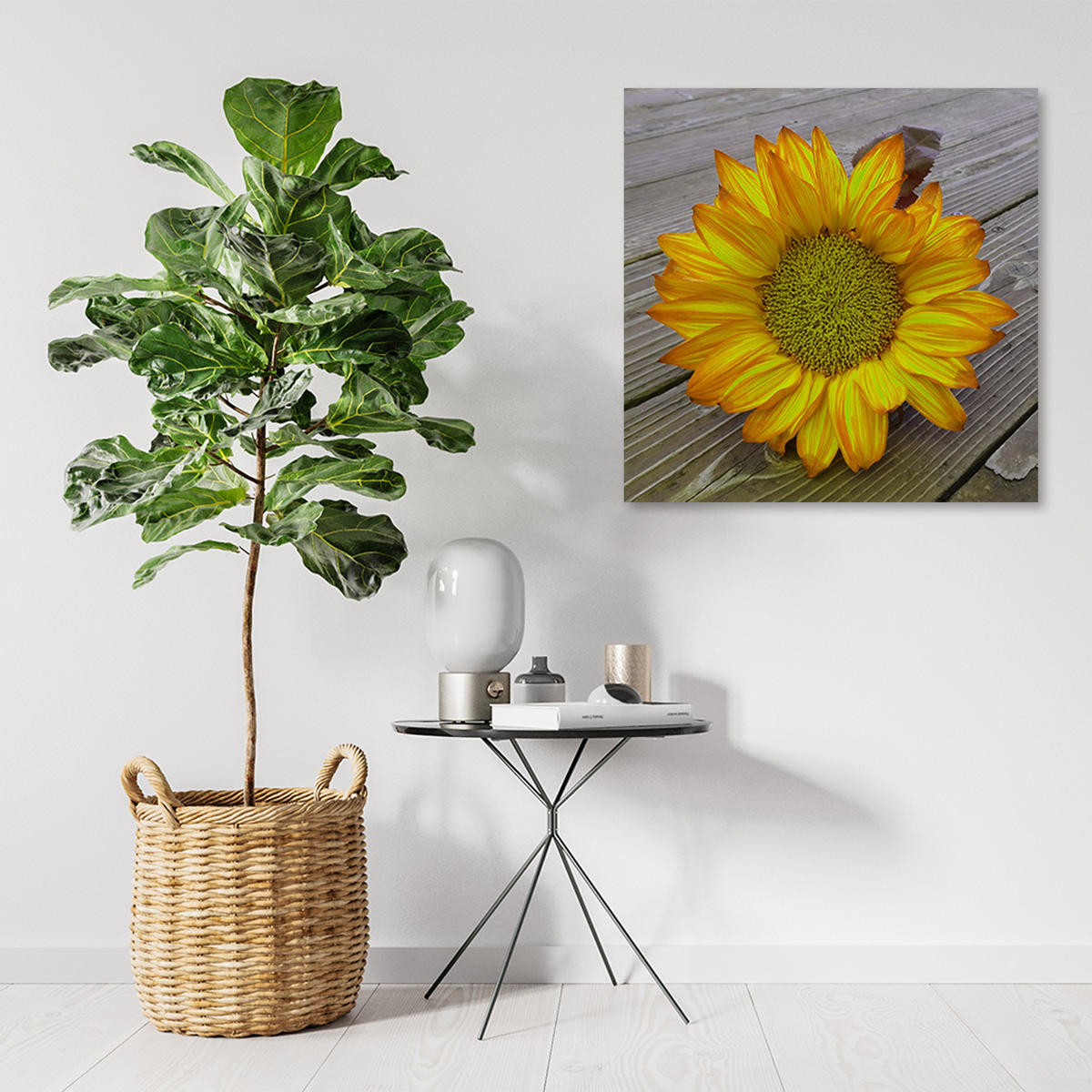 WANDBILD gelbe sonnenblume - Gelb, Textil (50/50cm) - Feeby