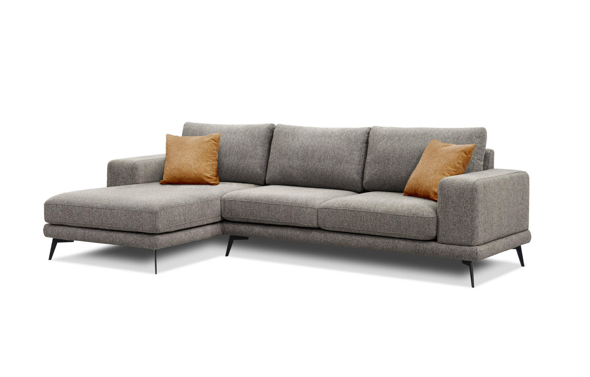 ECKSOFA MEDIOLANE 5-Sitzer, taupe - Taupe, Holzwerkstoff/Textil (158/282cm) - Courtois Laville