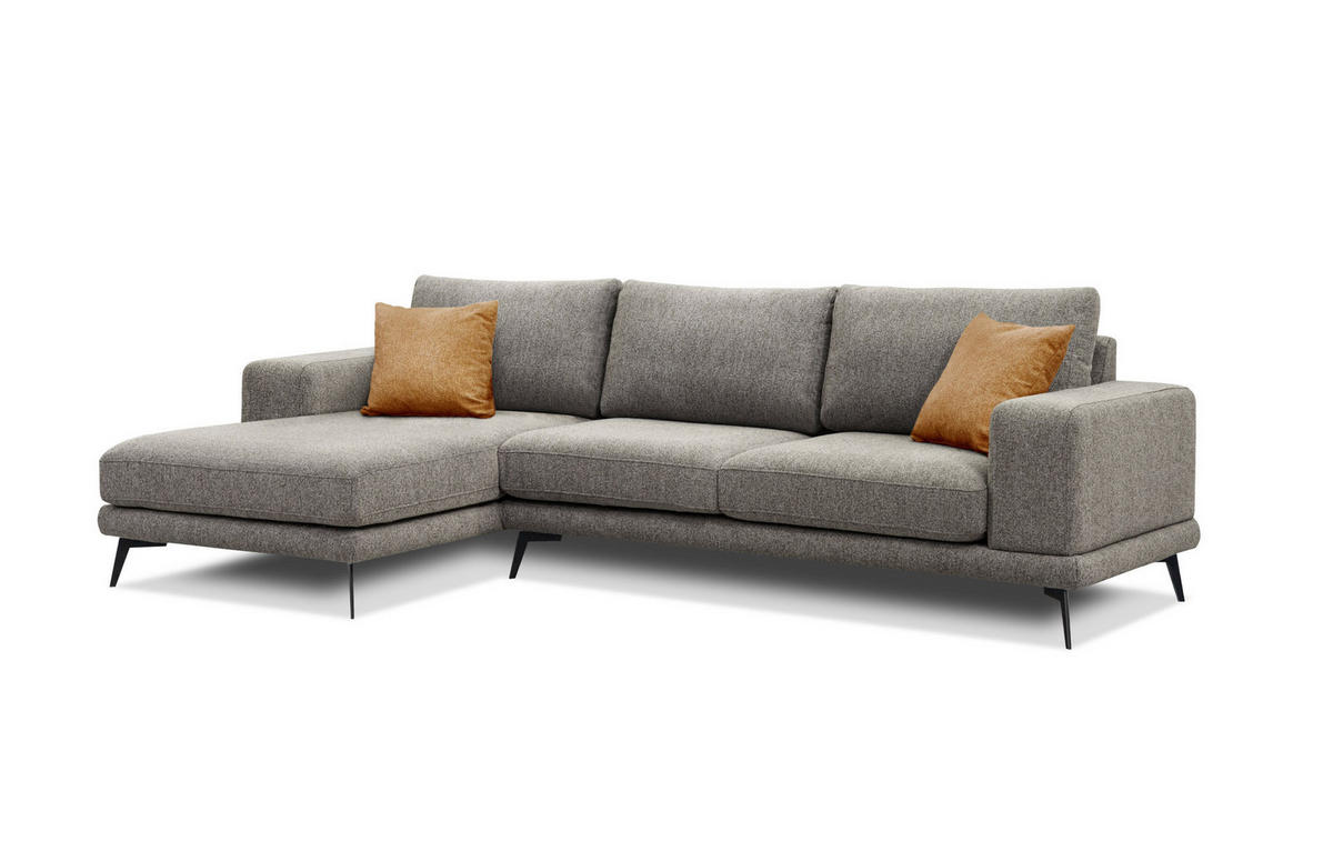 ECKSOFA MEDIOLANE 5-Sitzer, taupe - Taupe, Holzwerkstoff/Textil (158/282cm) - Courtois Laville