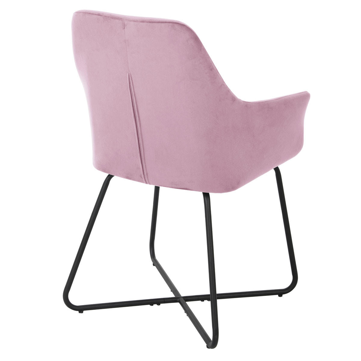 ESSZIMMERSTUHL JOSIE Dining 2er Set Samt Rosa - Pink/Schwarz, Textil (59/88/58cm) - SVITA