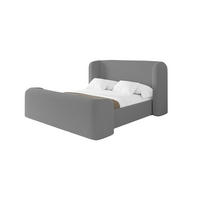 POLSTERBETT mit Bettkasten, Fußteil und Lattenrost, Boxbett ohne Matratze - ESTI-Z 160x200 Grau - Schieferfarben, Holzwerkstoff/Textil (160/200cm) - ALTDECOR
