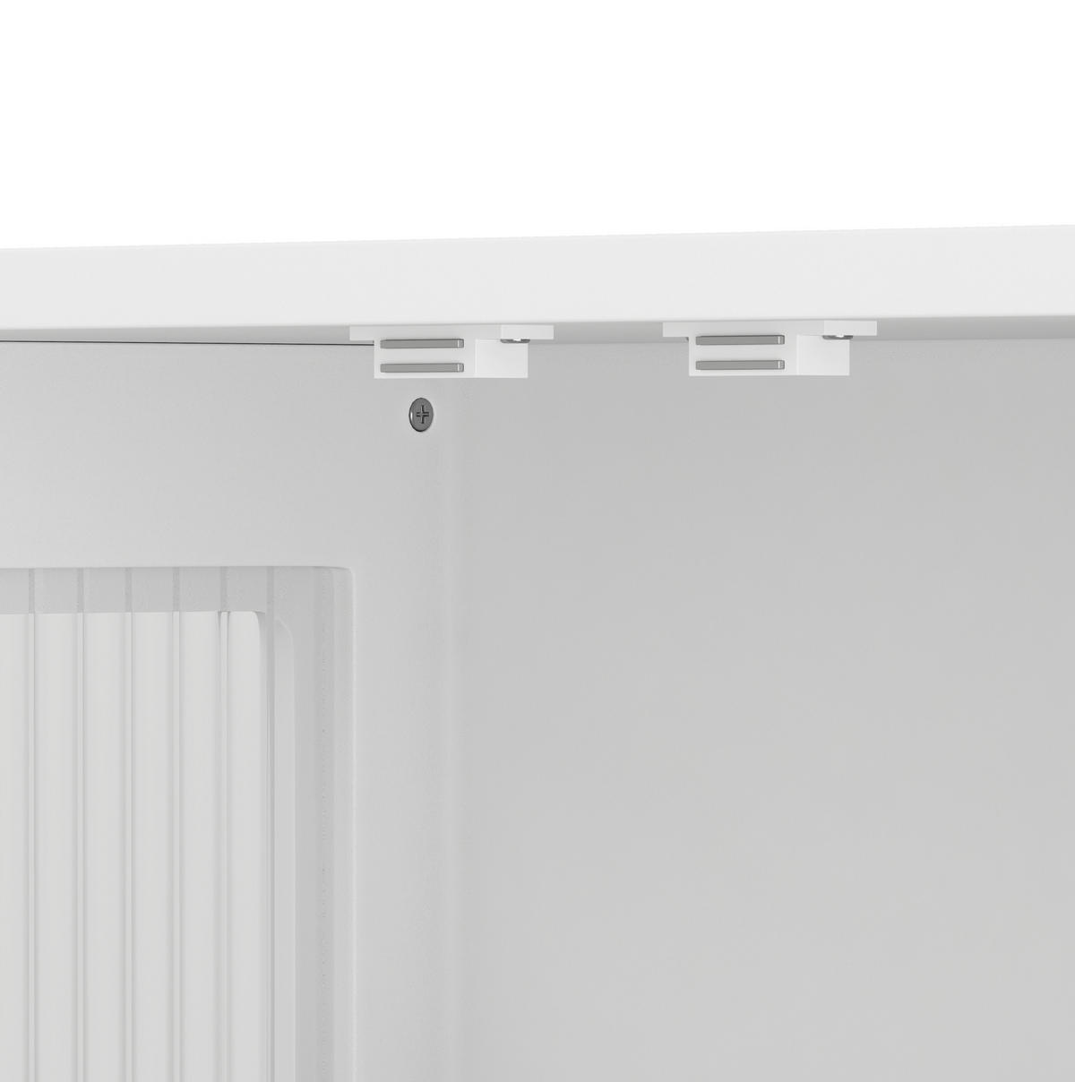 KÜCHENOBERSCHRANK 88/26/82,5 cm mit 3 Türen, offenen Fächern, Handtuchhalter aus MDF und Glas, Weiß - Weiß, Holzwerkstoff (88/82.5/26cm) - Redom