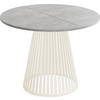 ESSTISCH Naro runder ausziehbarer, Grauer Beton 120-200/120/76 cm - Kaschmir/Hellgrau, Holzwerkstoff/Metall (120/120/76cm) - WFL GROUP