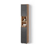 BADSCHRANK Ronco Anthrazit gestreift 30 x 192 cm - Eichefarben/Anthrazit, Holzwerkstoff (30/192/30cm) - Livinity®