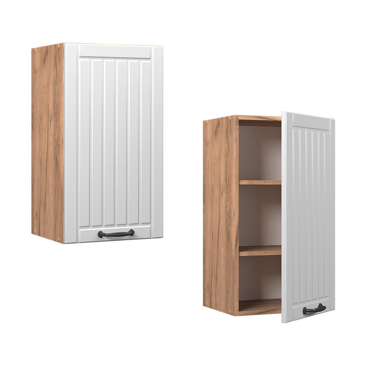 HÄNGESCHRANK Fame-Line Weiß Landhaus 40 cm - Honigeiche/Weiß, Holzwerkstoff (40/72/34.1cm) - Vicco