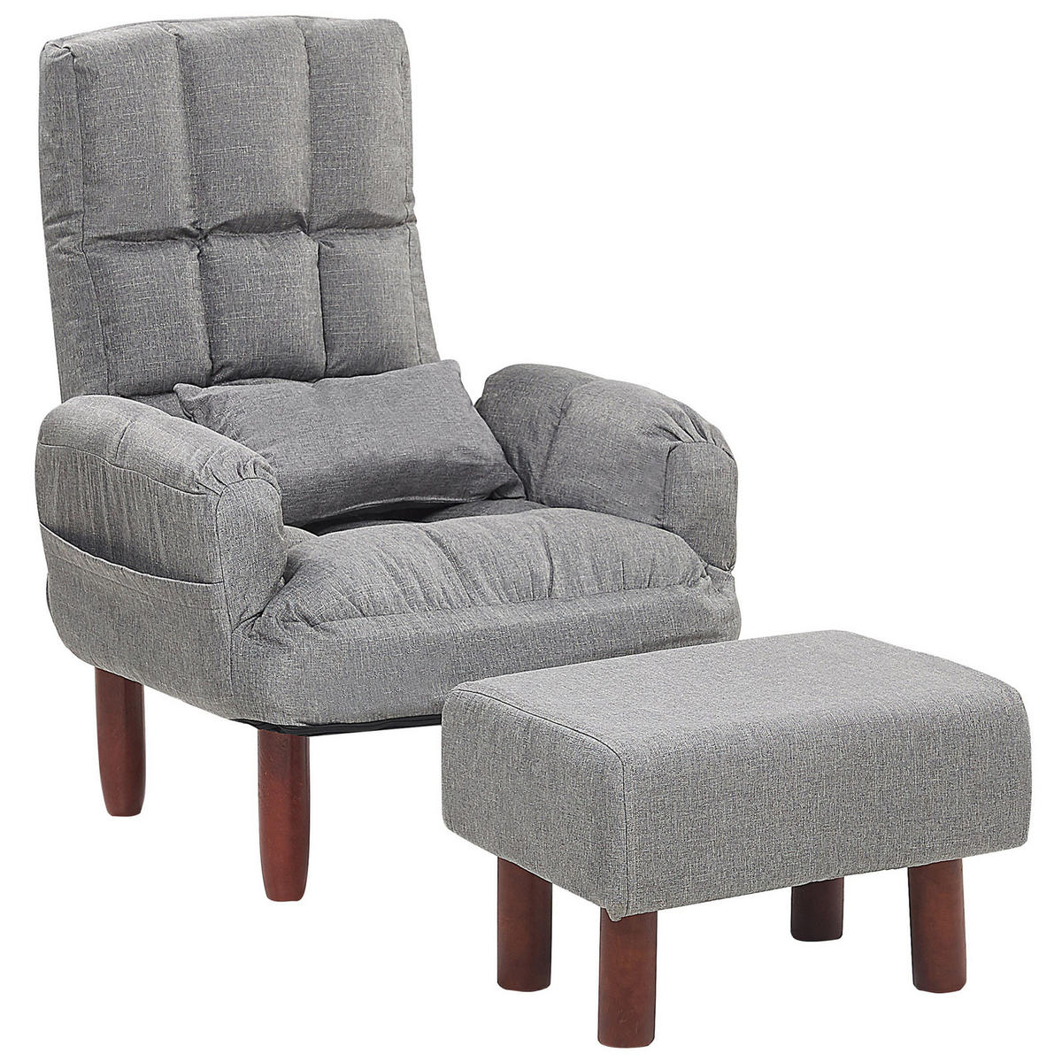 SESSEL Polsterbezug Grau Oland - Grau, Holz/Textil (65/92/65cm) - Beliani