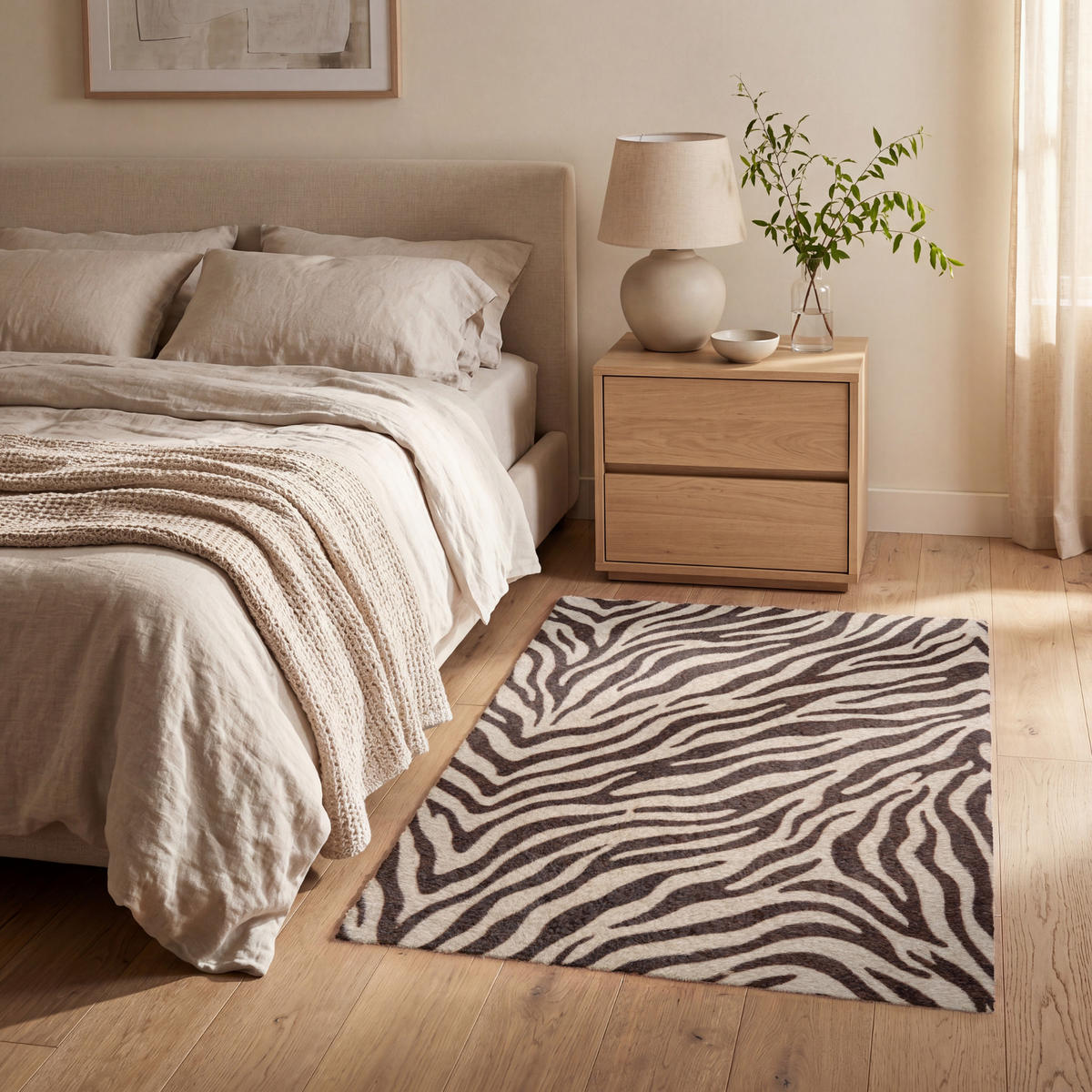 KOBERCE - Zebra - Pruhy - hnedá - 80x120 cm - čierna, textil/plast (80/0.4cm) - OnlyWow