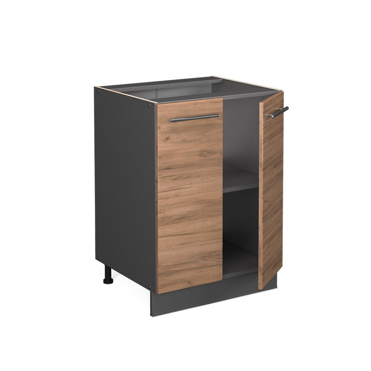 KÜCHENUNTERSCHRANK Fame-Line Goldkraft Eiche 60 cm, AP Eiche - Honigeiche/Anthrazit, Holzwerkstoff (60/82/60cm) - Vicco