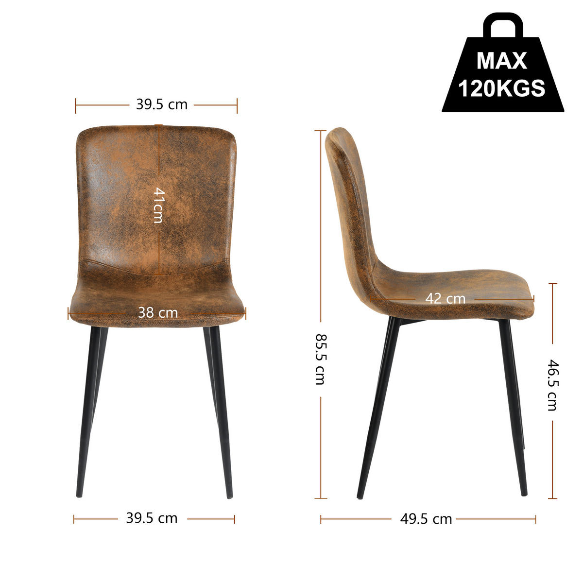 ESSTISCH SET Marmoroptik Weiß mit 4 Stühlen Wildlederoptik Braun - Braun, Holzwerkstoff (117/75/68cm) - Urban Meuble