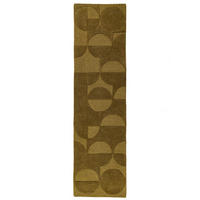 TEPPICHLÄUFER handgetuftet DEBEN, Kreis-Geometrie, Olivgrün, 60 x 230 cm - Grün, Textil (60/230cm) - KADIMA DESIGN