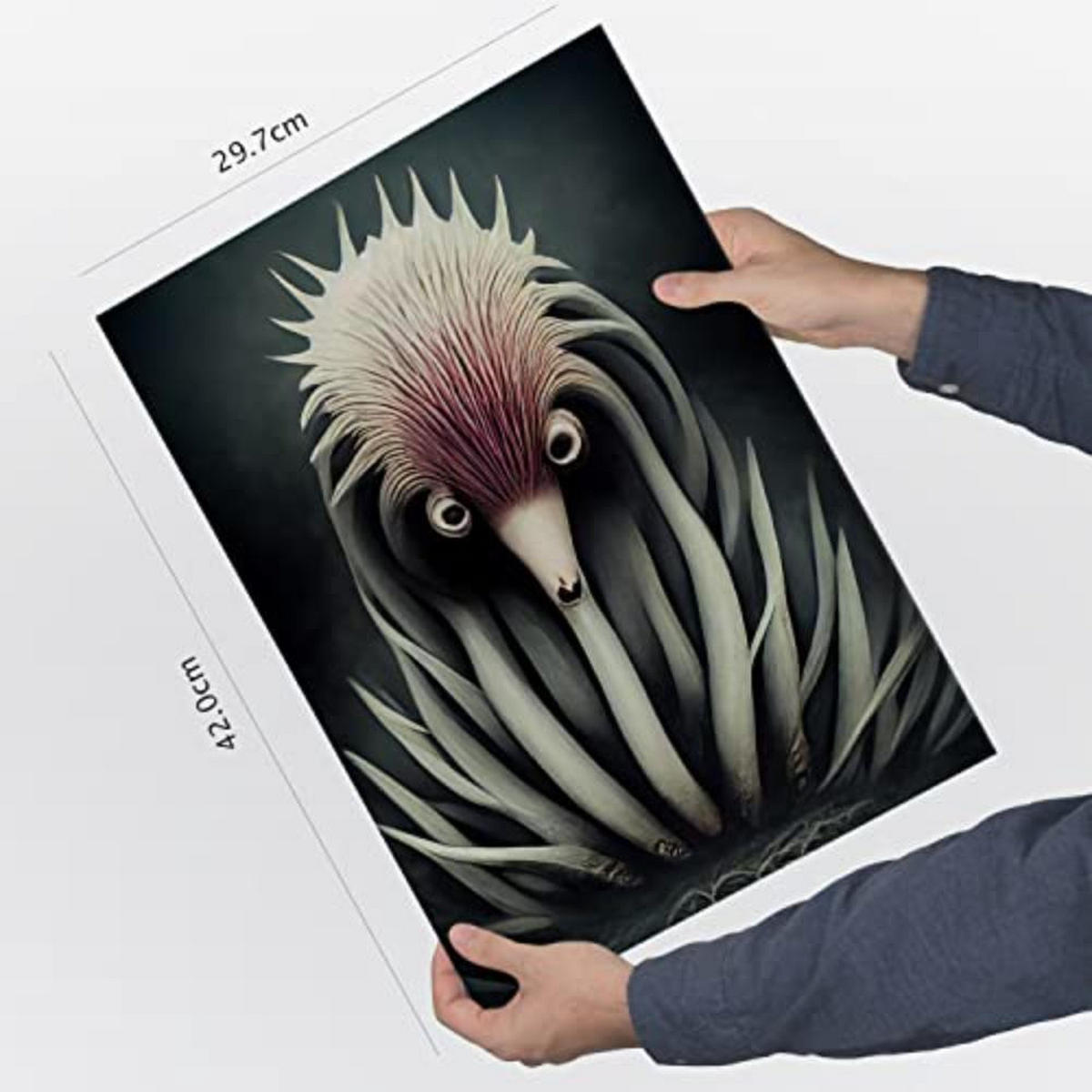 POSTER Set mit 4 Schwarz und weiß Tier im T Burton Goth Stil A3 Rahmenlos - Klar, Papier (29.7/3cm) - Nacnic