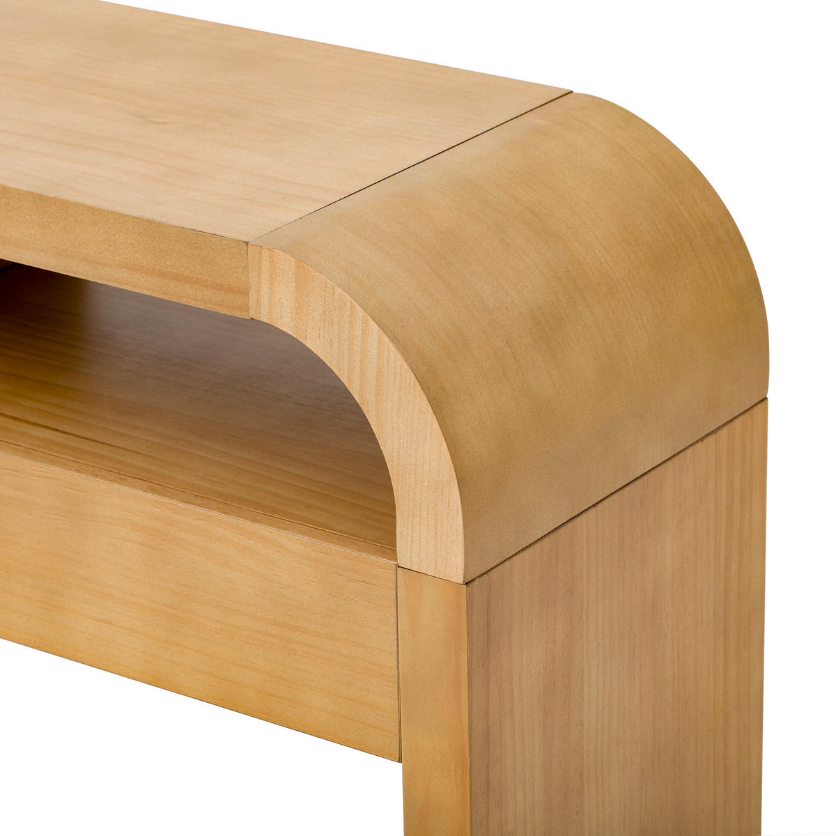 KONSOLENTISCH mdf in natur-holzoptik, geschwungene kanten & 2 schubladen - Naturfarben, Holzwerkstoff (35.5/120/76.5cm) - Urban Meuble