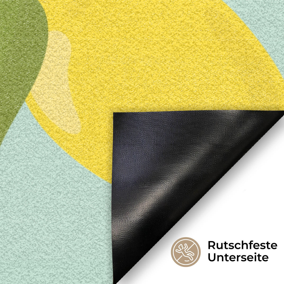 FUSSMATTE Muster Zitronen - Gelb - Blau - Muster - Früchte 60x40 cm - Gelb, Kunststoff (60/0.4cm) - MuchoWow