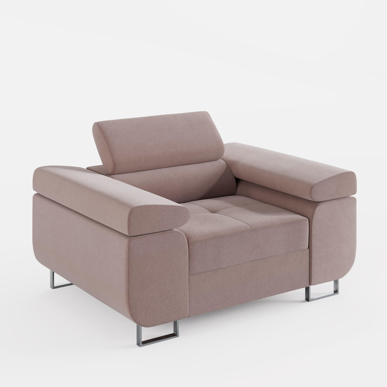 SESSEL VEMO SOLO, in Rosa, matter Veloursstoff - Pink, Textil (135/88/100cm) - Barchello