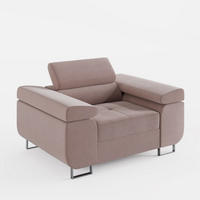 SESSEL VEMO SOLO, in Rosa, matter Veloursstoff - Pink, Textil (135/88/100cm) - Barchello
