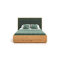 MASSIVHOLZBETT Dome aus Eiche mit Bettkasten 180x220 cm, Storm 39 (Grün) - Eichefarben/Braun, Holz (180/220cm) - Danzz