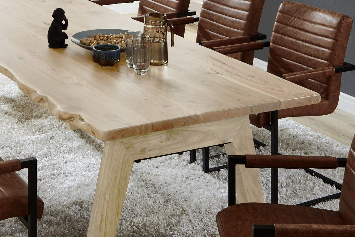 ESSTISCH NELE - Hellbraun/Beige, Holz (85/160/77cm) - SAM