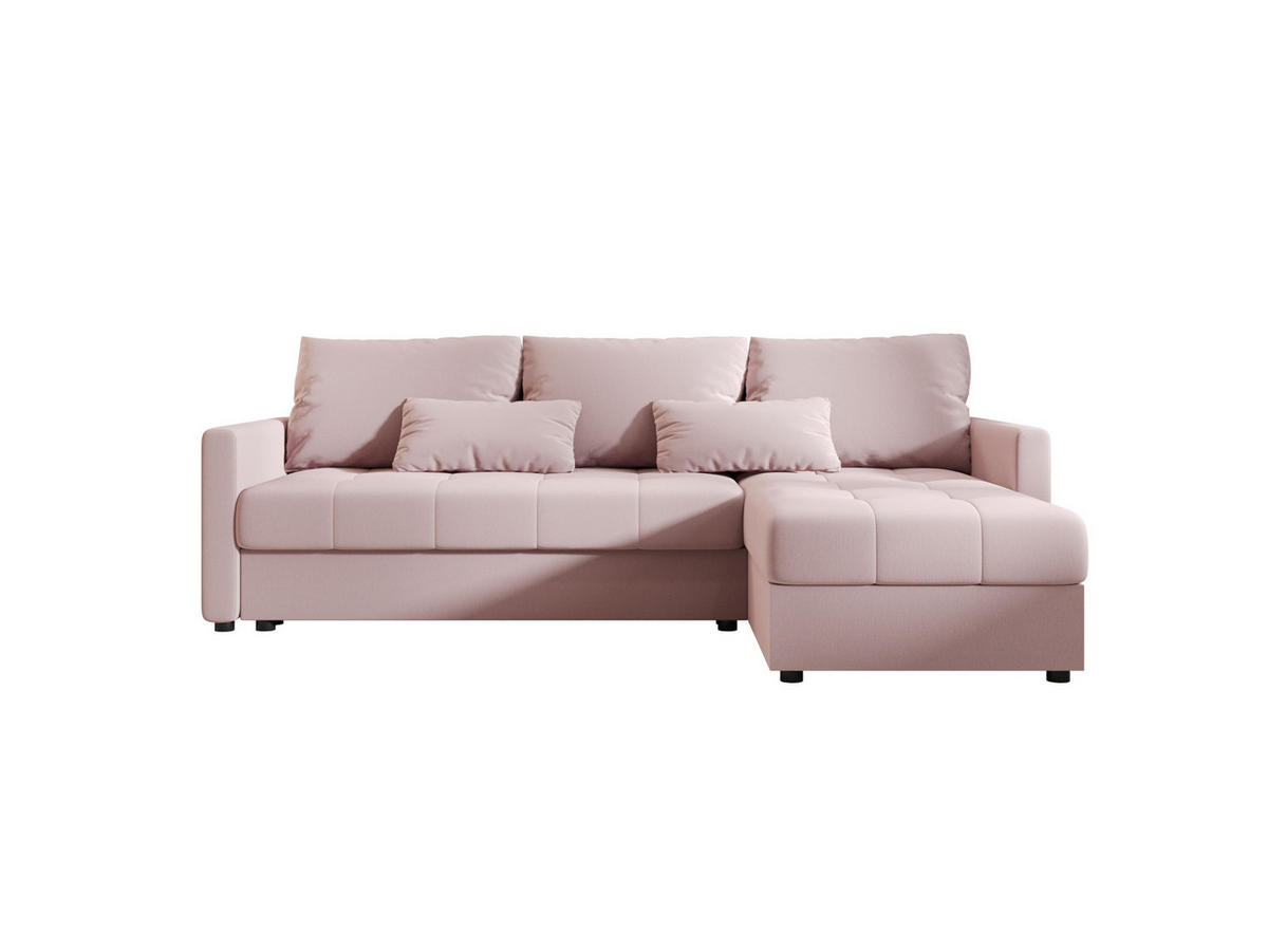 ECKSOFA MOS L BIS Cosmic 14 Rechts mit Schlaffunktion - Rosa, Textil (220/143cm) - Bedante