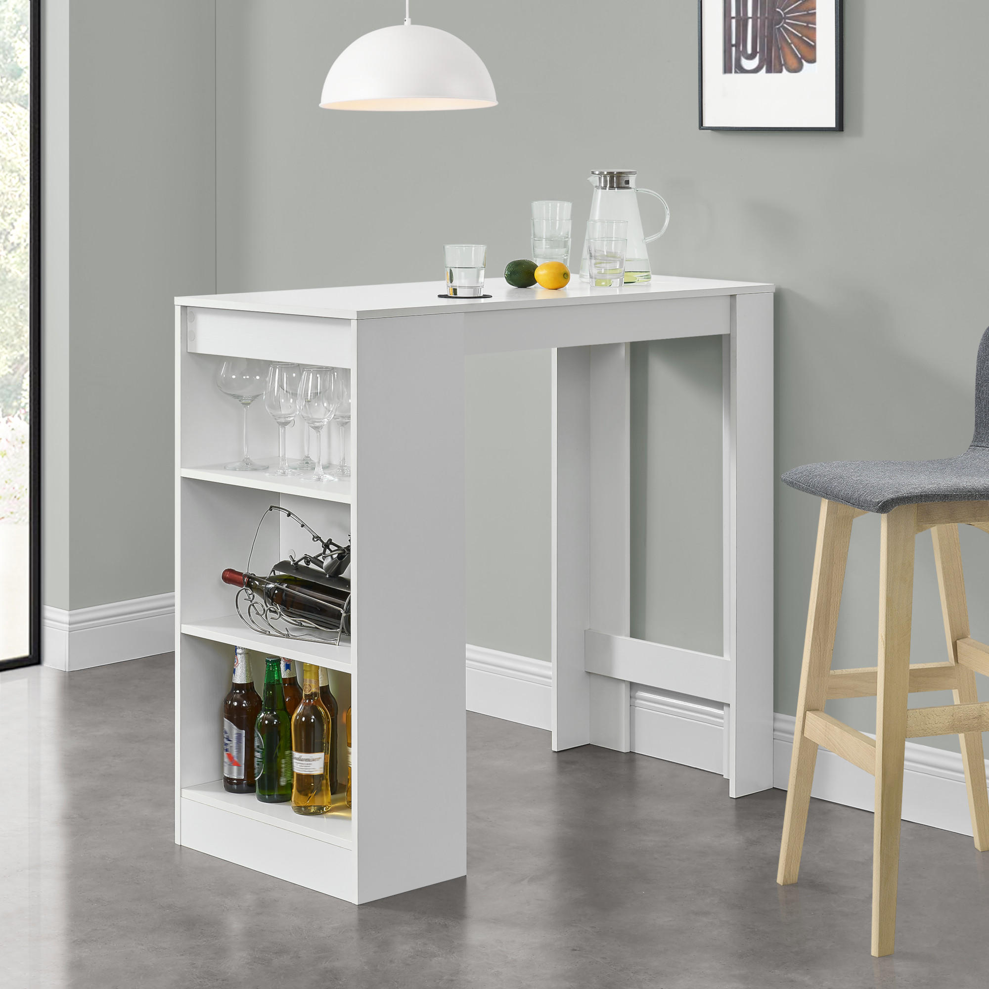 BARTISCH Kouvala - Weiß, Holzwerkstoff (110/103/50cm) - [en.casa]