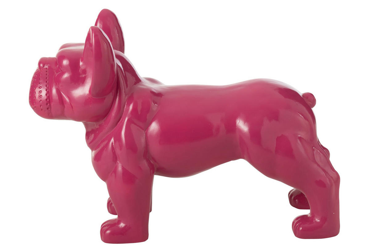 DEKO-OBJEKTE BULLDOGGE - Kunststoff - Rosa - Pink, Kunststoff (38/63/88cm) - J-Line