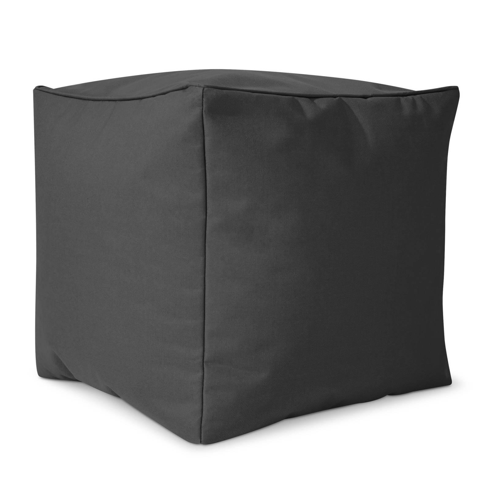 SITZSACK-HOCKER Pouf "Cube" 40x40x40cm - Anthrazit, Textil (40/40/40cm) - Green Bean