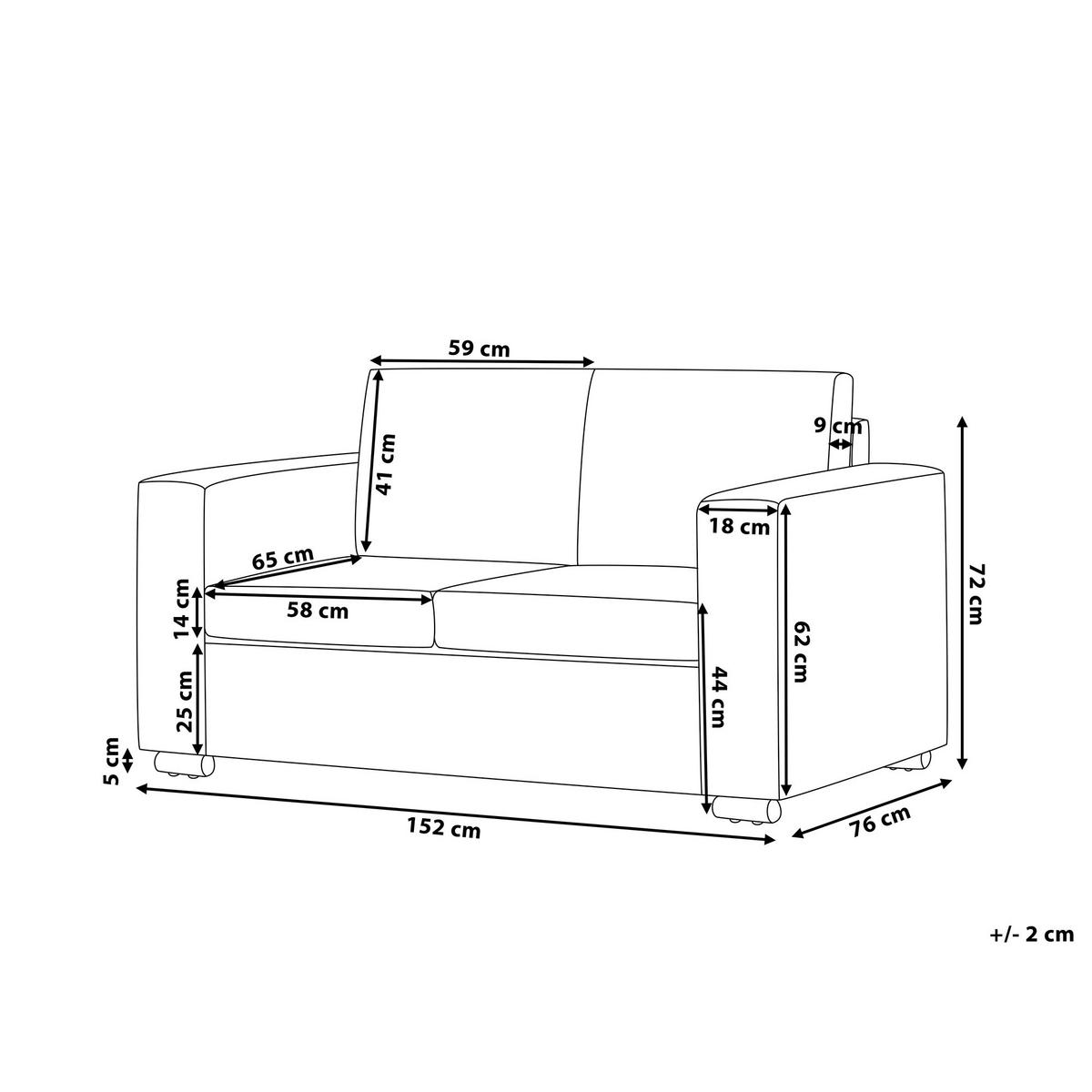 2-SITZER-SOFA Echtleder Schwarz Helsinki - Schwarz, Leder/Fell (152/72/76cm) - Beliani