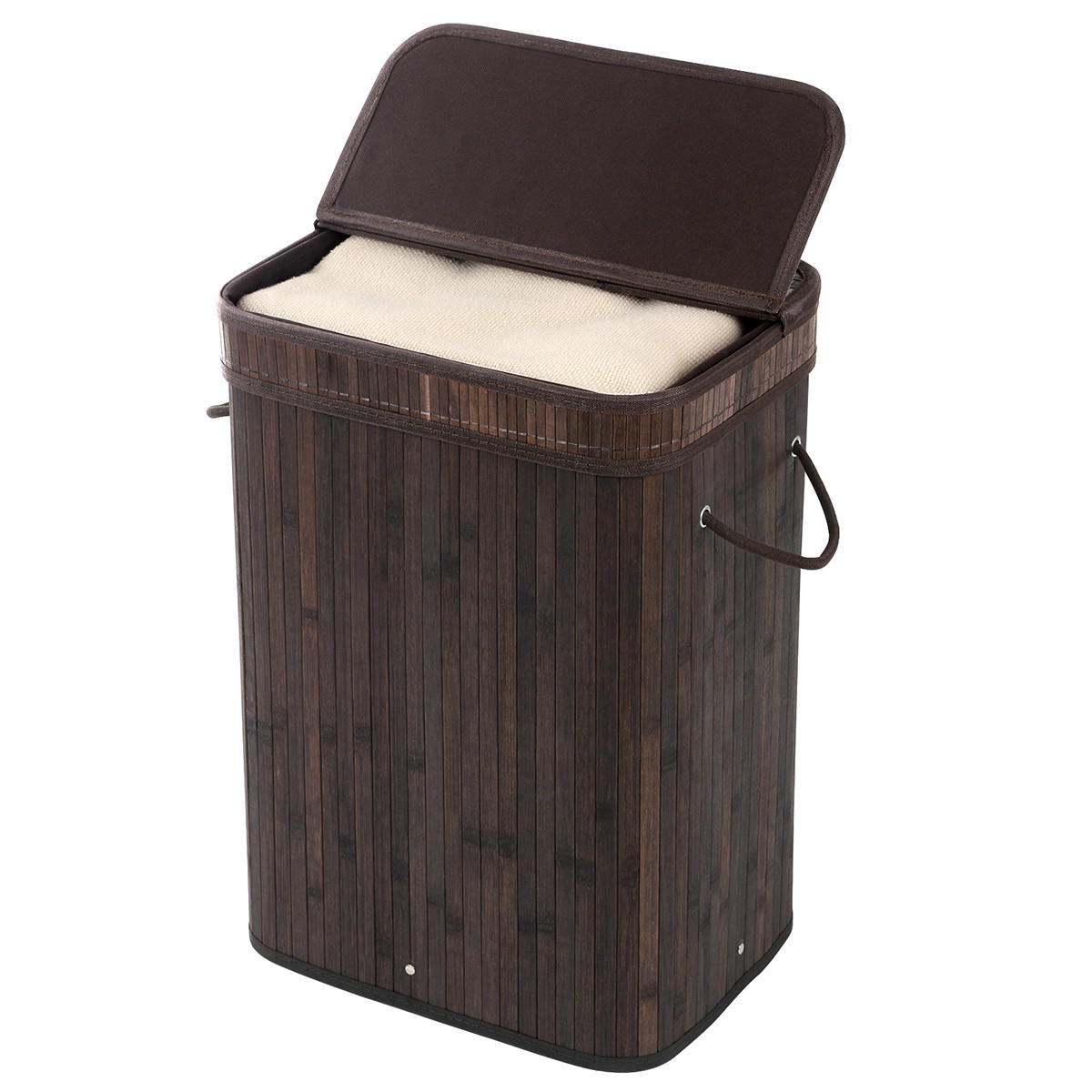 WÄSCHEKORB aus braunem Bambus - L40 cm - Braun, Holzwerkstoff (30/60/40cm) - Calicosy