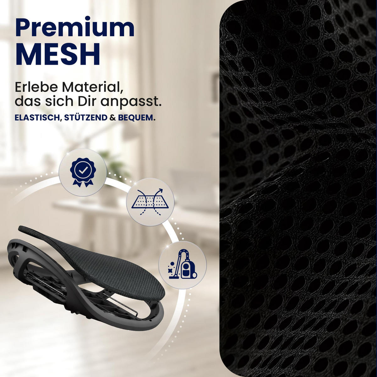 DREHSTUHL Kunststoff Schwarz - Schwarz, Kunststoff/Textil (65/121/65cm) - CLP