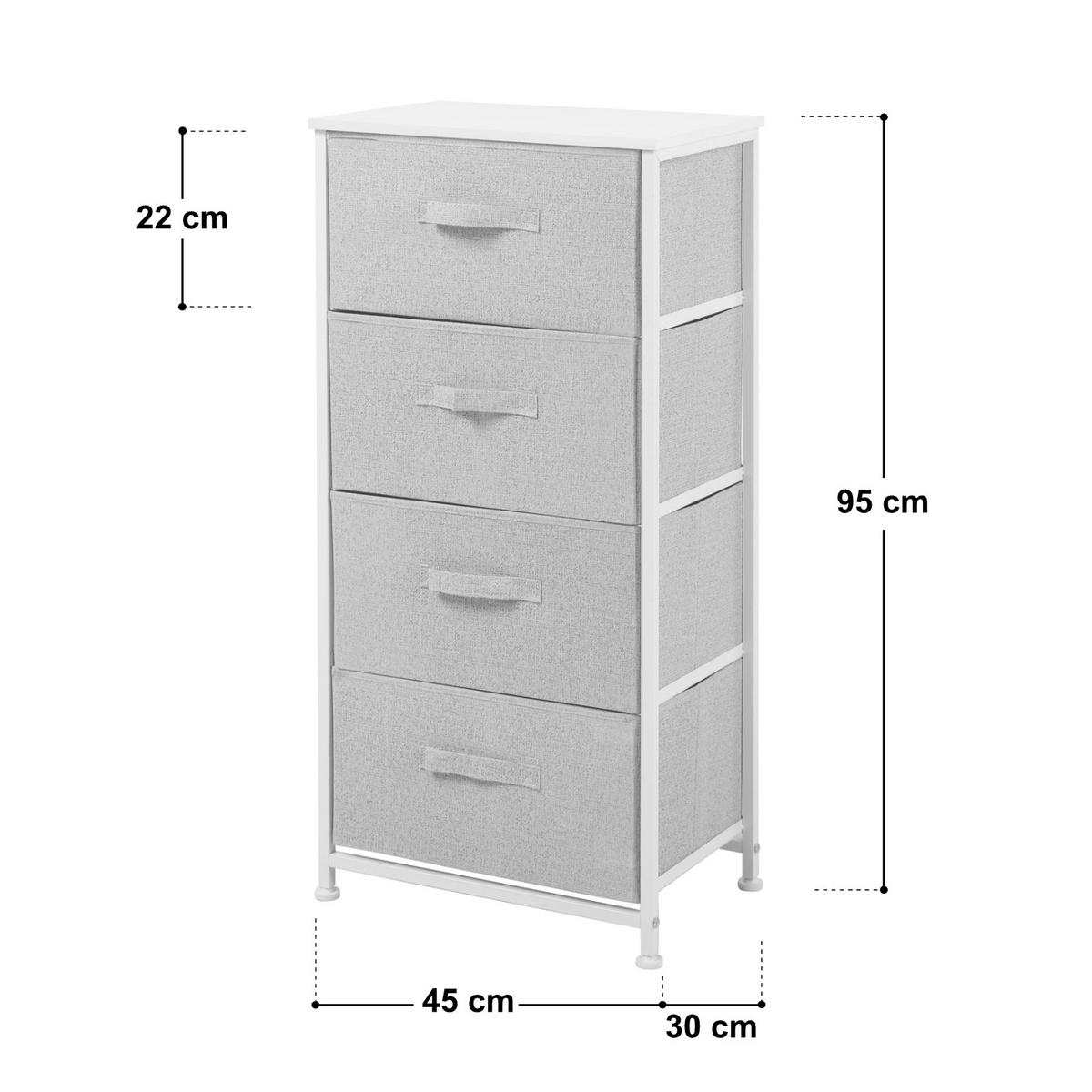 METALLREGAL NELJA - Weiß, Metall (45/95/30cm) - SVITA