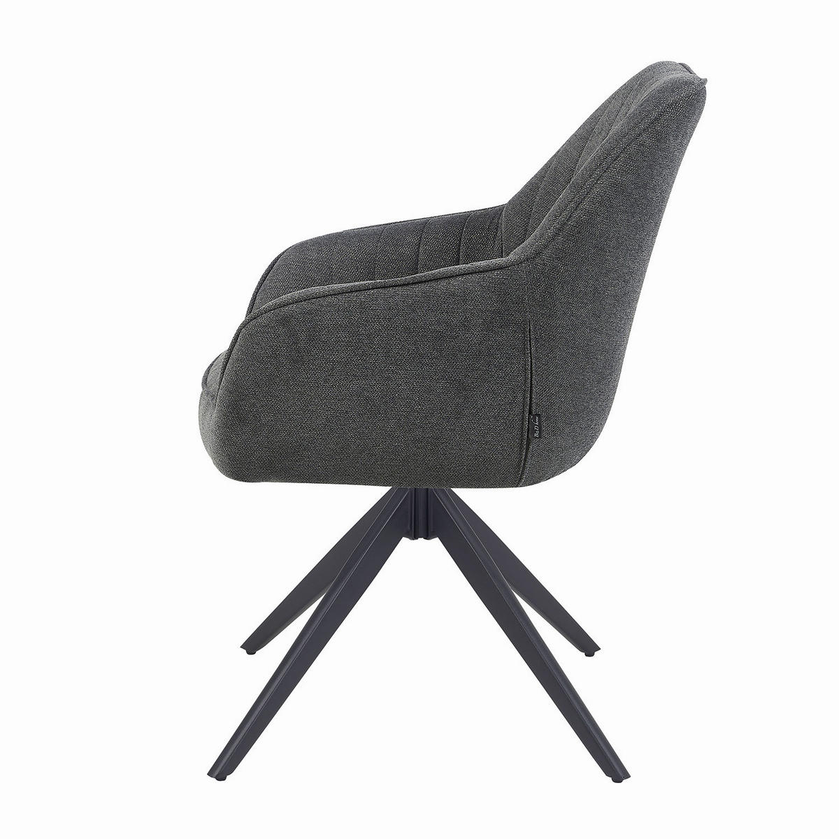 ARMLEHNSTUHL ARVIT - Schwarz/Grau, Textil/Metall (58/87/61cm) - B&D Home