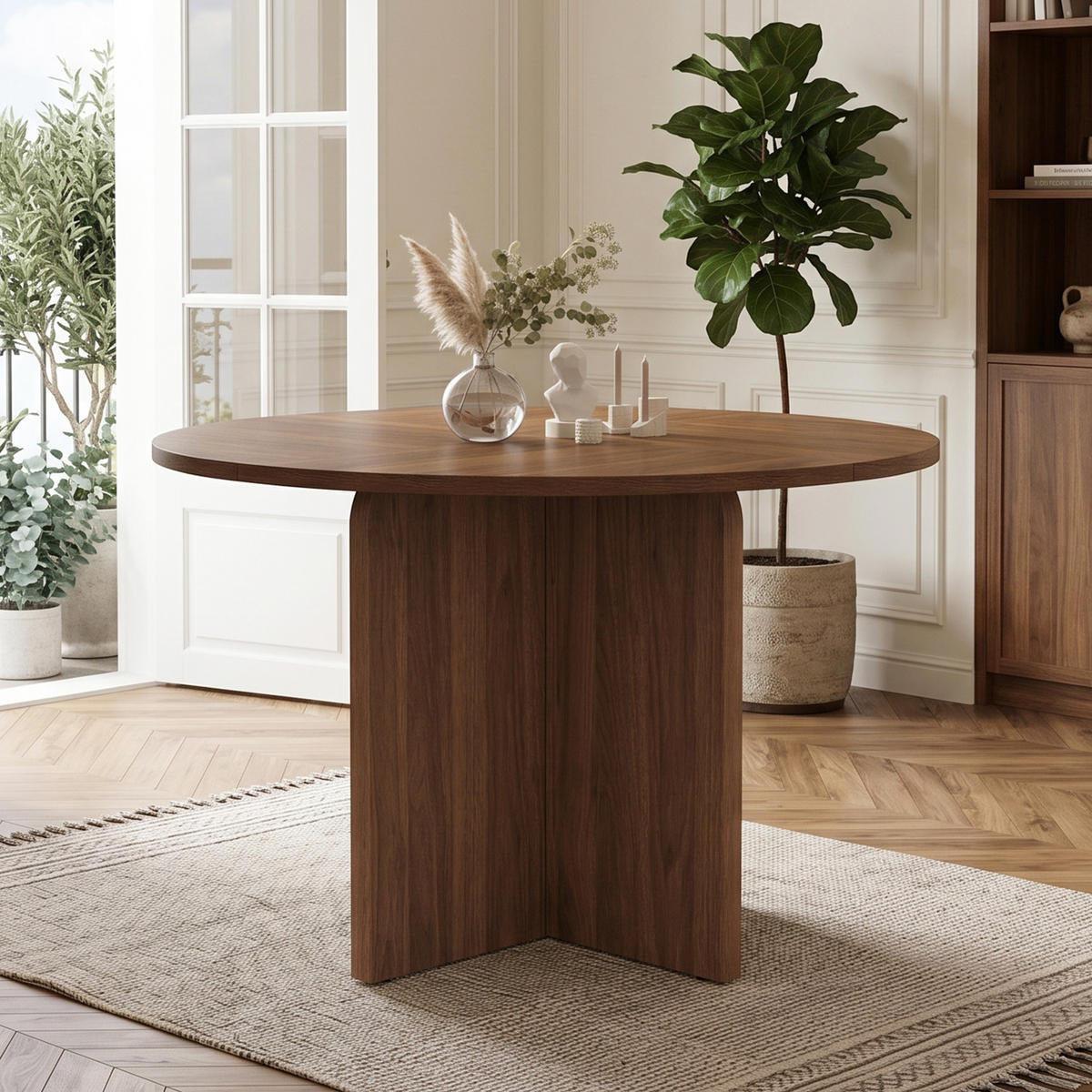 ESSTISCH Rund 120cm Walnuss Skandinavisch Modern - Walnussfarben, Holzwerkstoff (120/120/75cm) - FLIEKS