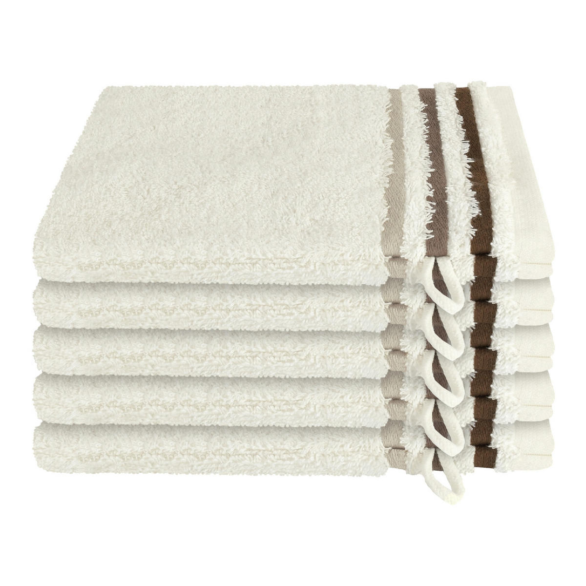 WASCHHANDSCHUHSET Skyline Color - 5-teilig - 16 x 22 cm - Creme - Creme, Textil (16/22cm) - SCHIESSER