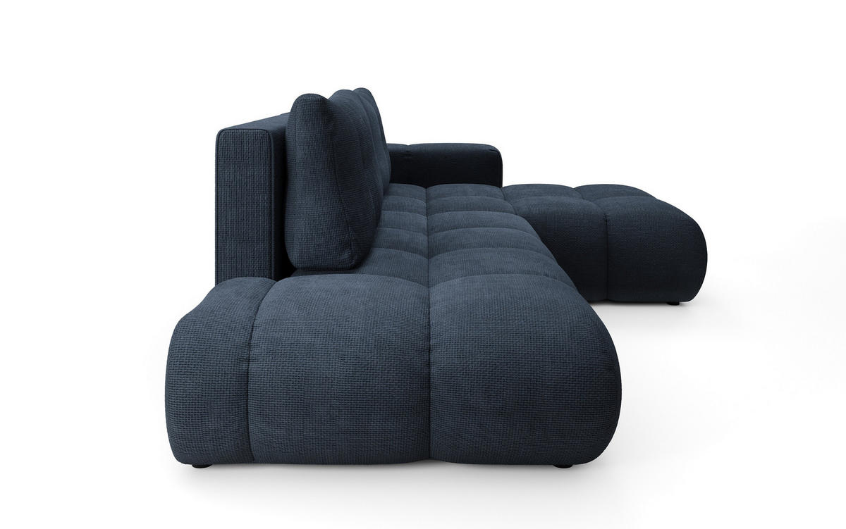 ECKSOFA DUCA R-S Dunkelblau Chenille mit Schlaffunktion - Dunkelblau, Holz (266.5/266.5cm) - MASSENO