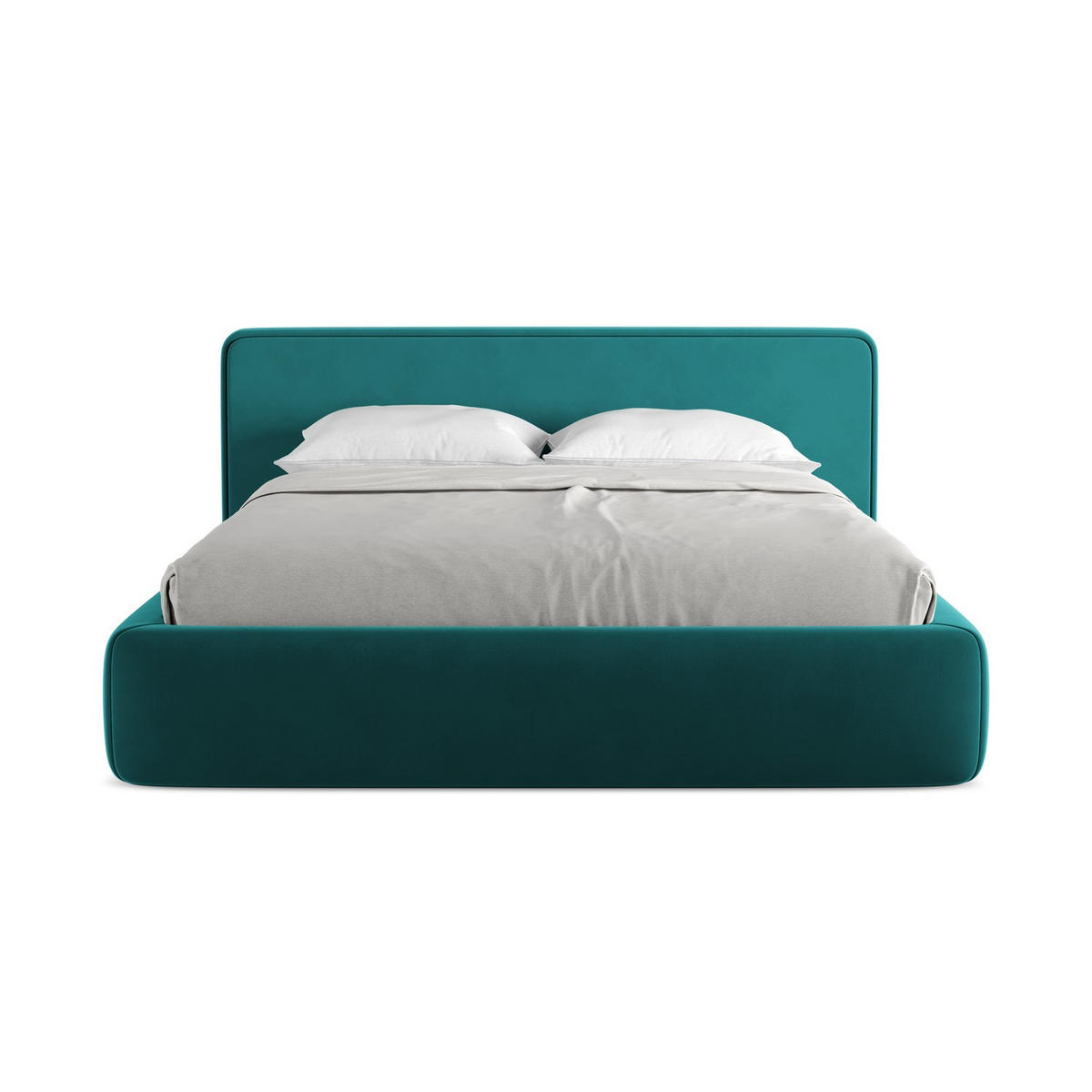 POLSTERBETT mit Bettkasten und Lattenrost 200x225 Blau - Blau/Petrol, Kunststoff/Textil (160/200cm) - LaMiaSofa