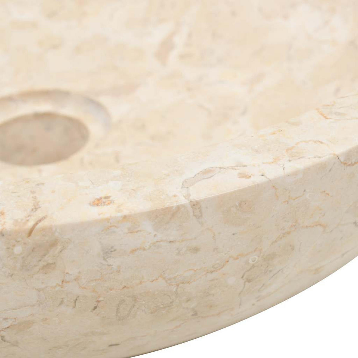 WASCHBECKEN 40/12 Cm Marmor Creme - Creme, Stein (40/12/40cm) - vidaXL