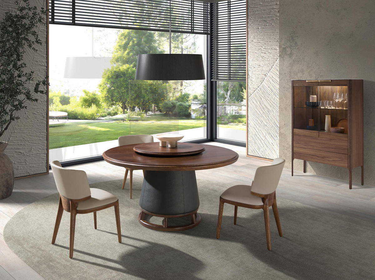 HIGHBOARD Glas Walnuss 99/40/161 cm - Transparent/Walnussfarben, Holz (99/161/40cm) - ANGEL CERDA