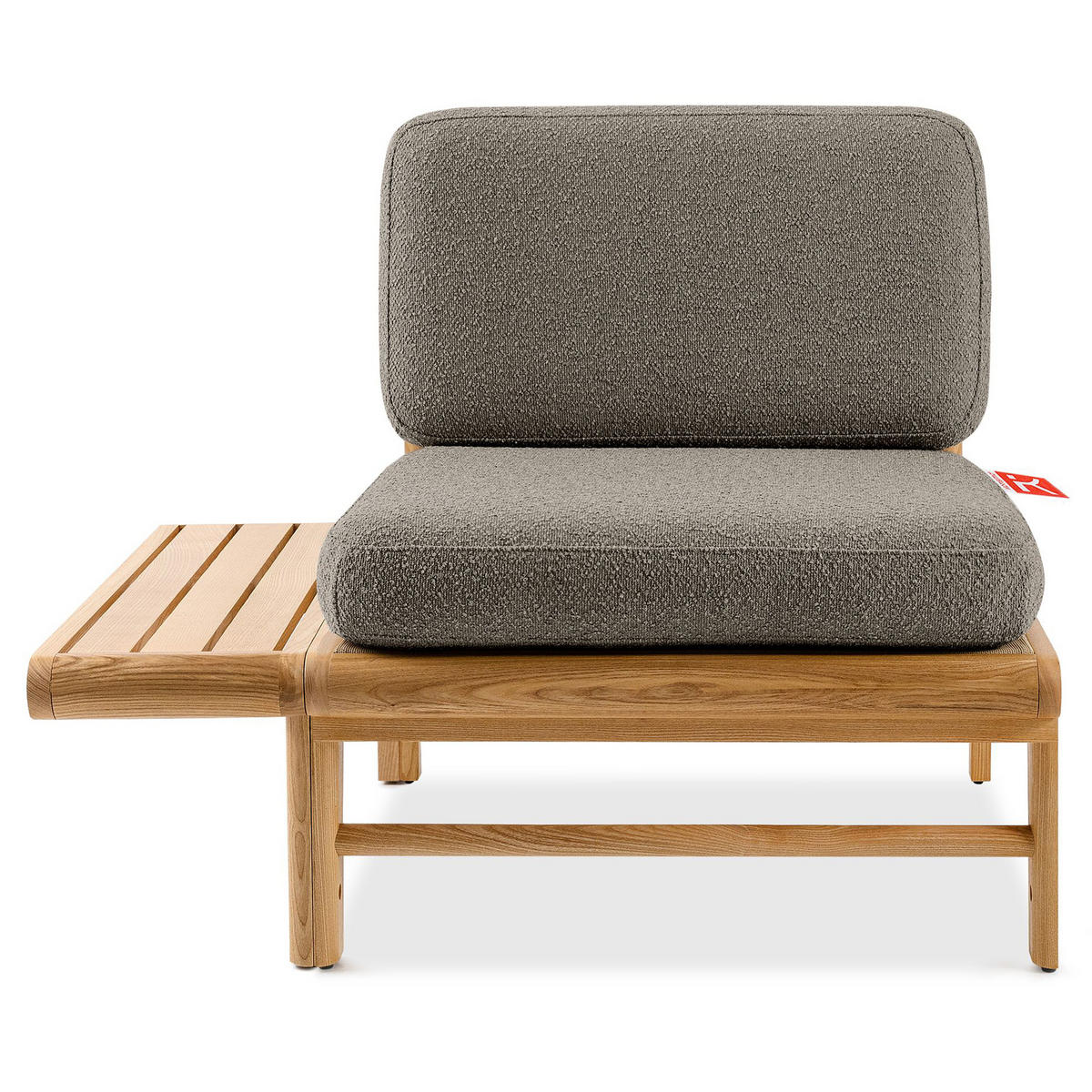 LOUNGESOFA ATREDA links - Grau, Holz/Textil (245/74/245cm) - KONSIMO®