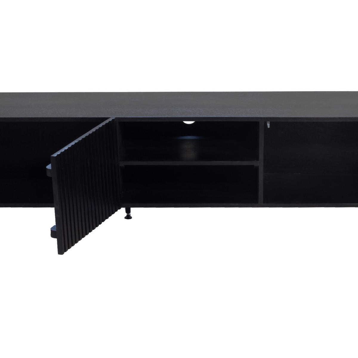TV-MÖBEL aus Metall/Holz 200cm, schwarz - Schwarz, Holz (200/50/40cm) - Giga Meubel