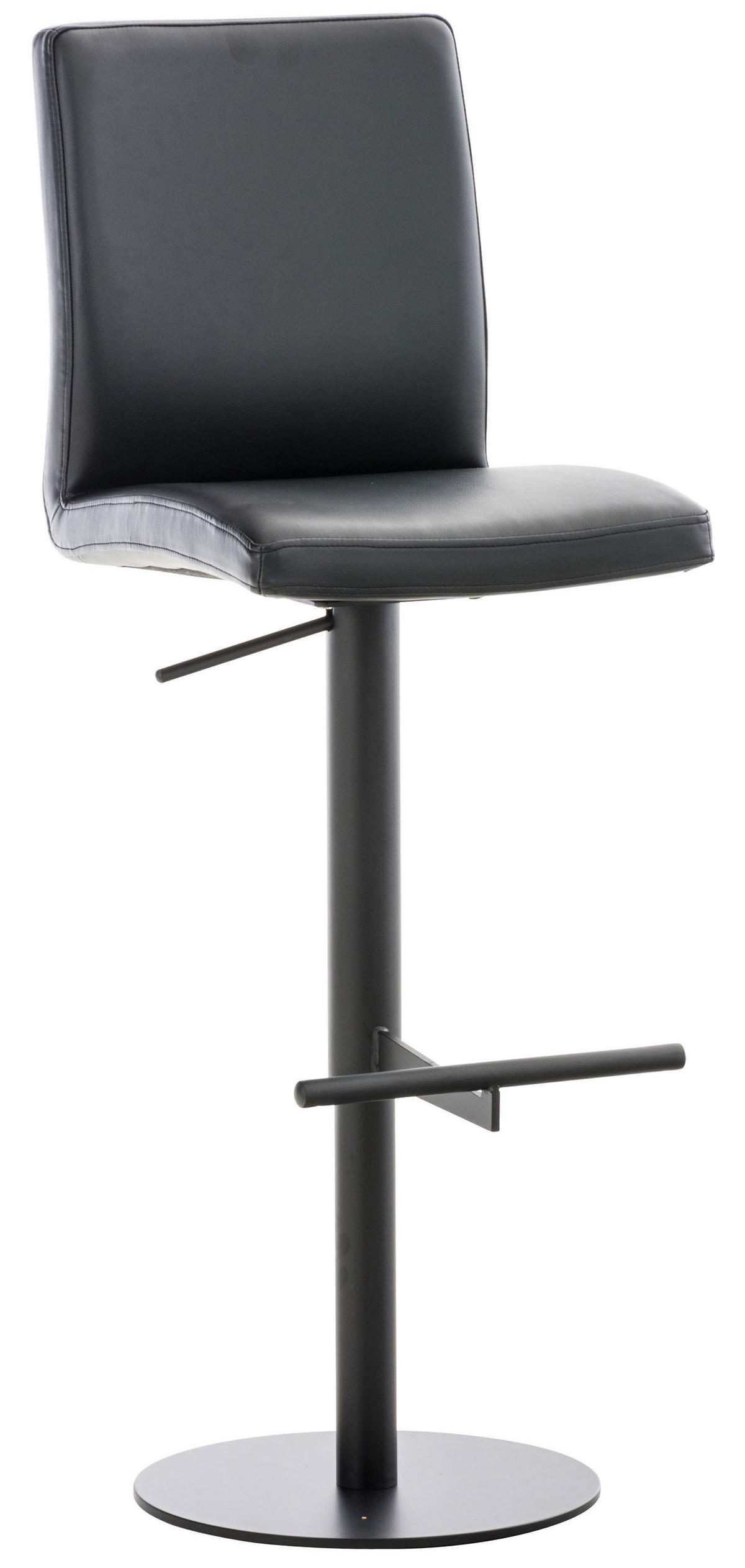 BARHOCKER 2er Set Lederlook Schwarz - Schwarz, Textil/Metall (40/93/49cm) - CLP